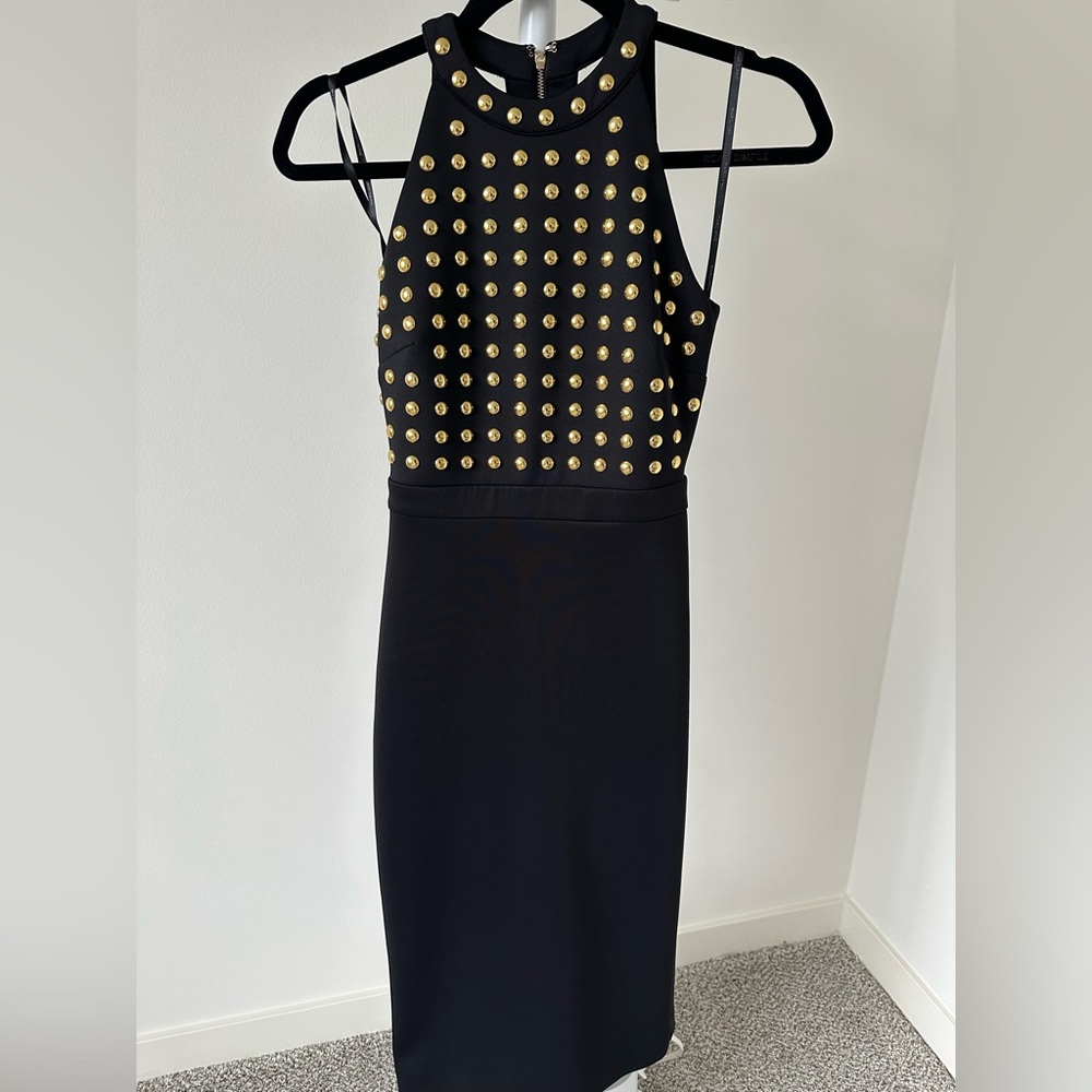 Marciano Flora Embellished Black Dress XXS